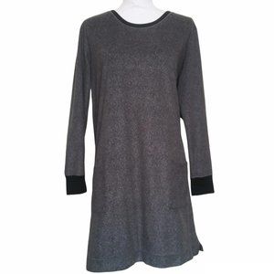 Covington Gray Fleece Long Sleeve Casual Dress with Pockets XL